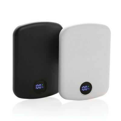 MagBoost 5000mAh Magnetic Wireless Power Bank with Logo Branding – 15W Charging, Digital Display, Recycled ABS