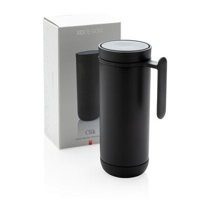 Clik 225ml Thermal Mug with Custom Logo Branding – 360° Drinking Lid, One-Click Open, Leakproof Design