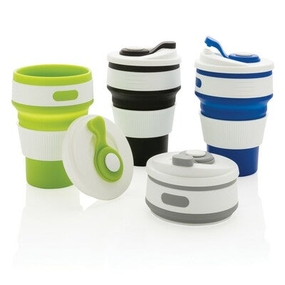 350ml Collapsible Travel Cup with Custom Logo Branding – Food-Grade Silicone, Leakproof, Dishwasher Safe