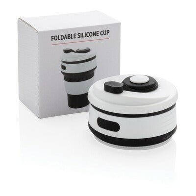 350ml Collapsible Travel Cup with Custom Logo Branding – Food-Grade Silicone, Leakproof, Dishwasher Safe