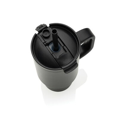 Cruiser 480ml Thermal Mug with Custom Logo Branding – Straw Lid, Wide Drinking Opening, 73% Recycled Materials