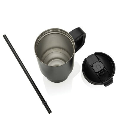 Cruiser 480ml Thermal Mug with Custom Logo Branding – Straw Lid, Wide Drinking Opening, 73% Recycled Materials