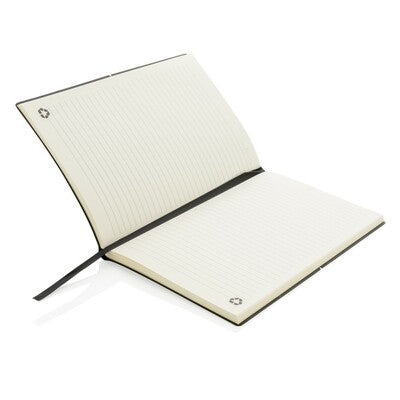 A5 Notebook with Recycled Leather Cover and Custom Logo Branding – 80 Lined Cream Pages, Eco-Friendly Design