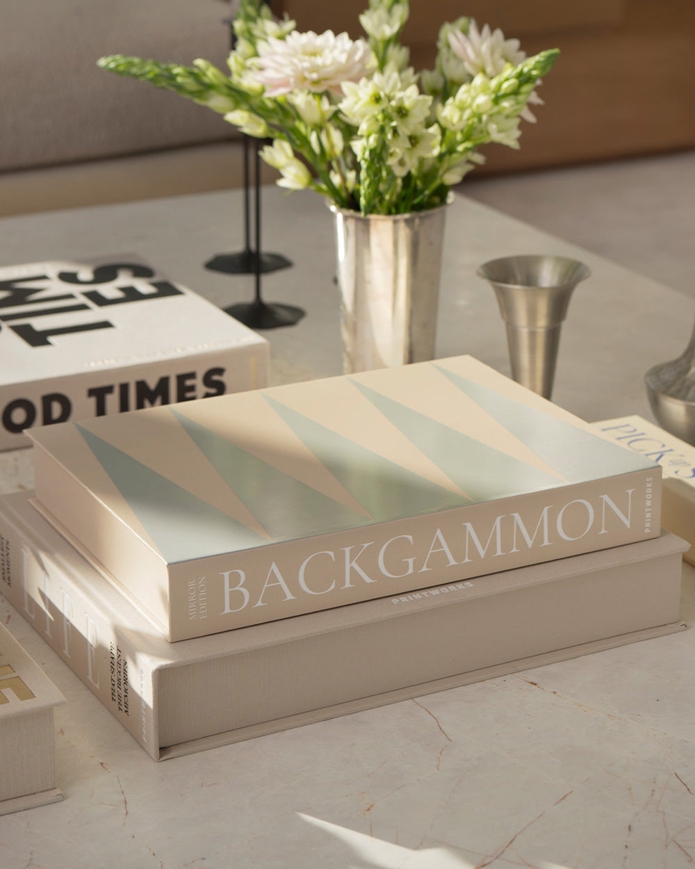 Art Of Backgammon Mirror, Beige/Clear – corporate gift by EWA Gifts