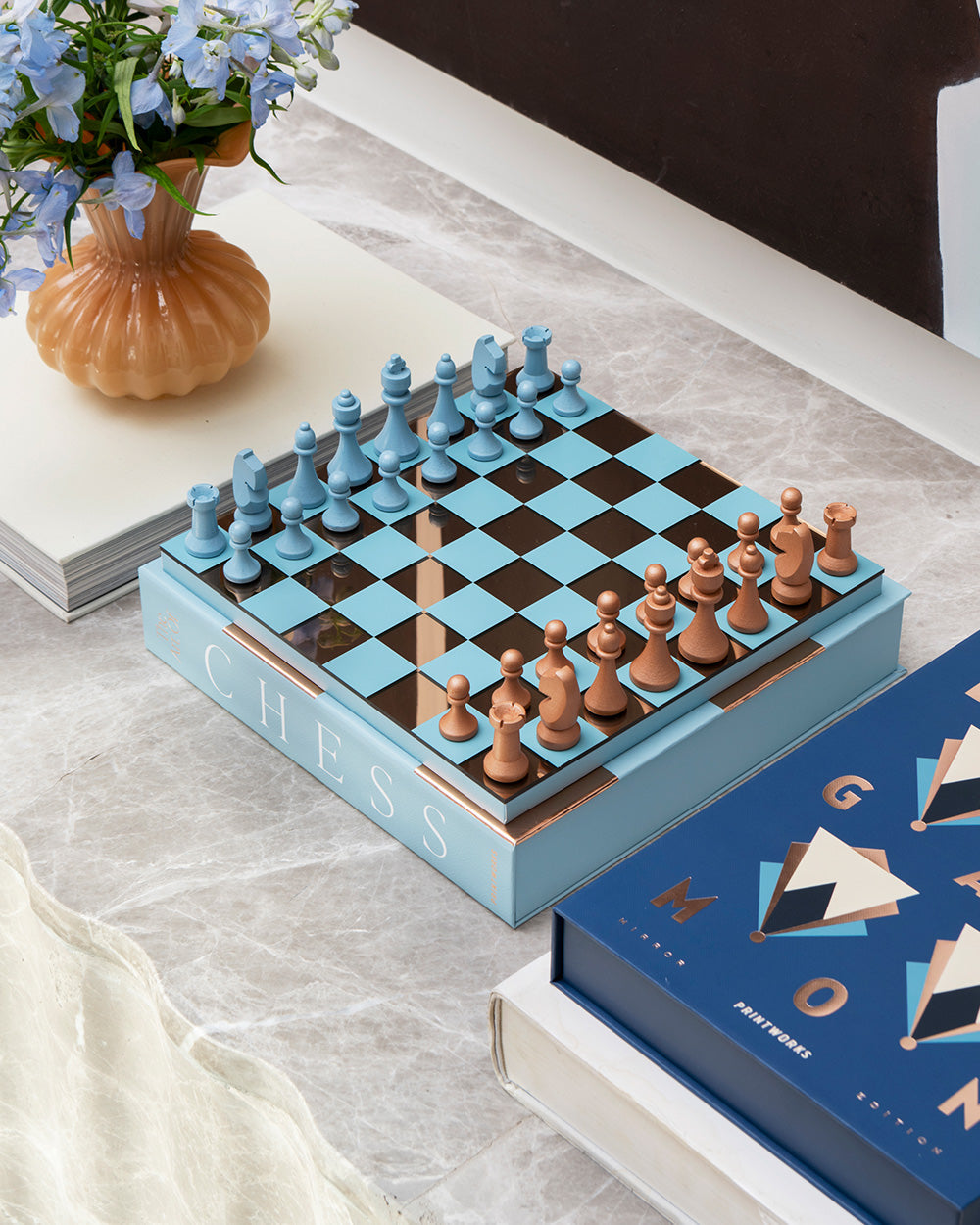 Chess Mirror, Blue – corporate gift by EWA Gifts