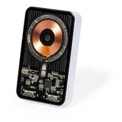 Magnetic Wireless Power Bank 5000mAh 15W with Logo Branding – USB-C, Dual Outputs, and Magnetic Charging