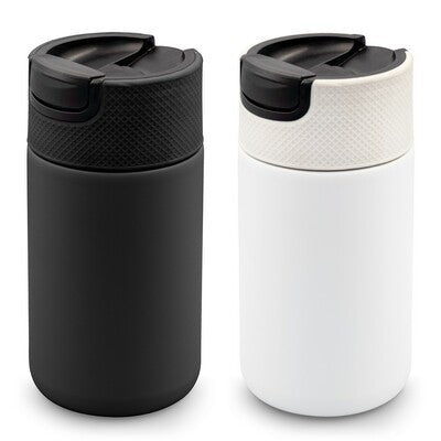 Nabila 400ml Ceramic-Lined Thermal Mug Air Gifts with Custom Logo Branding – Double-Wall Vacuum Insulation, One-Hand Lid, Leakproof