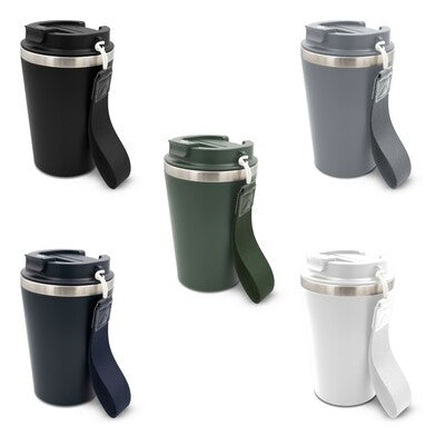 Nairod 350ml Thermal Mug with Custom Logo Branding – Recycled Stainless Steel, Carry Strap, Leakproof