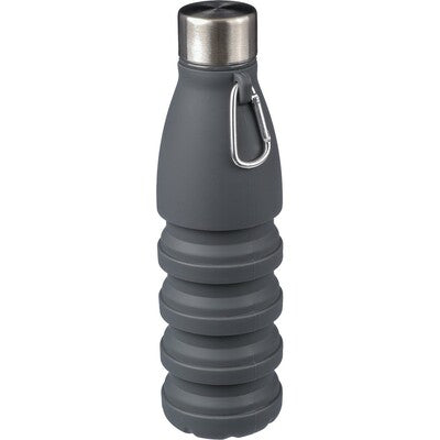 550ml Collapsible Sports Bottle with Carabiner & Custom Logo Branding – Silicone Body, Lightweight & Portable