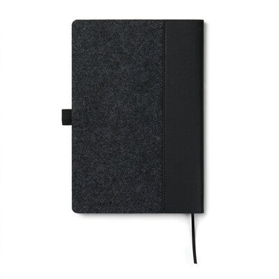 VINGA Albon A5 Notebook with Custom Logo Branding – Recycled Felt Cover, 80 Lined Pages, Recycled Paper Interior