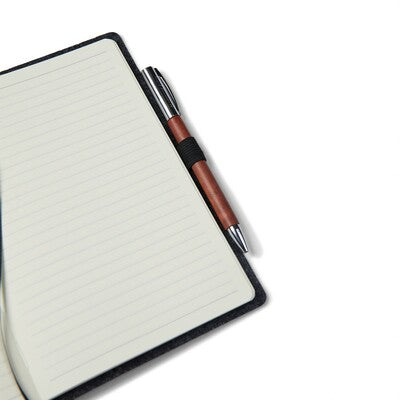 VINGA Albon A5 Notebook with Custom Logo Branding – Recycled Felt Cover, 80 Lined Pages, Recycled Paper Interior