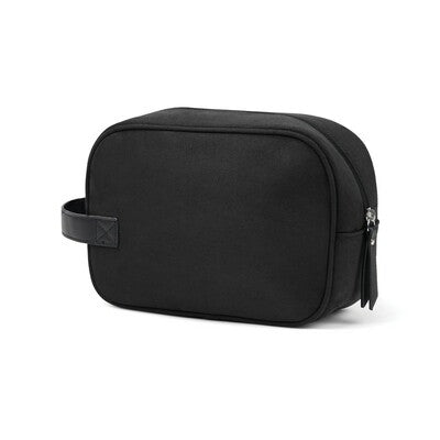 VINGA Marlow Recycled Toiletry Bag with Custom Logo Branding – Side Handle, Inner Zip Pocket, 45% Recycled Content